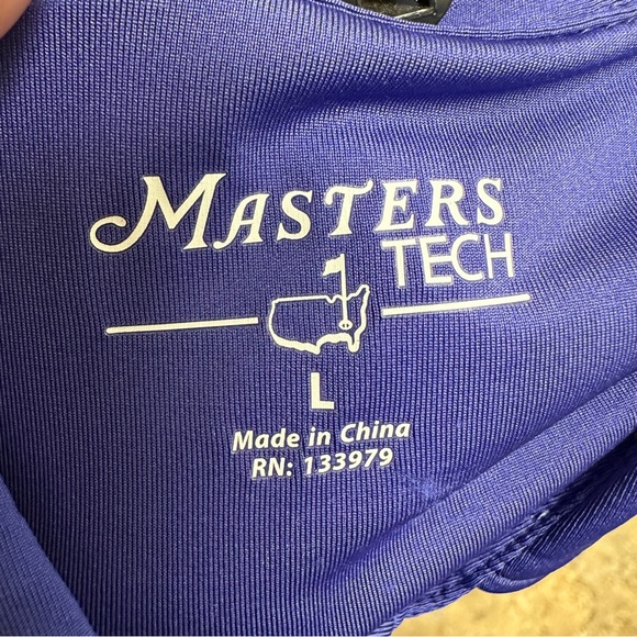 🆕 Masters Tech Golf Polo Royal Blue/ White Striped Sz L Augusta - Picture 3 of 16